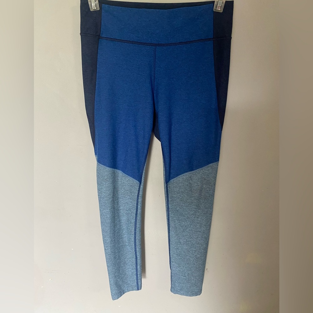 Outdoor Voices Blue Color Blocked Leggings Size Large